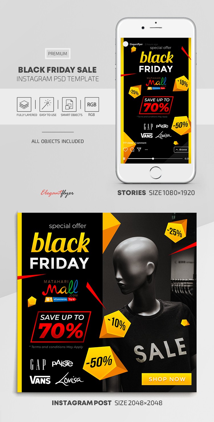 Black Friday Sales Instagram by ElegantFlyer