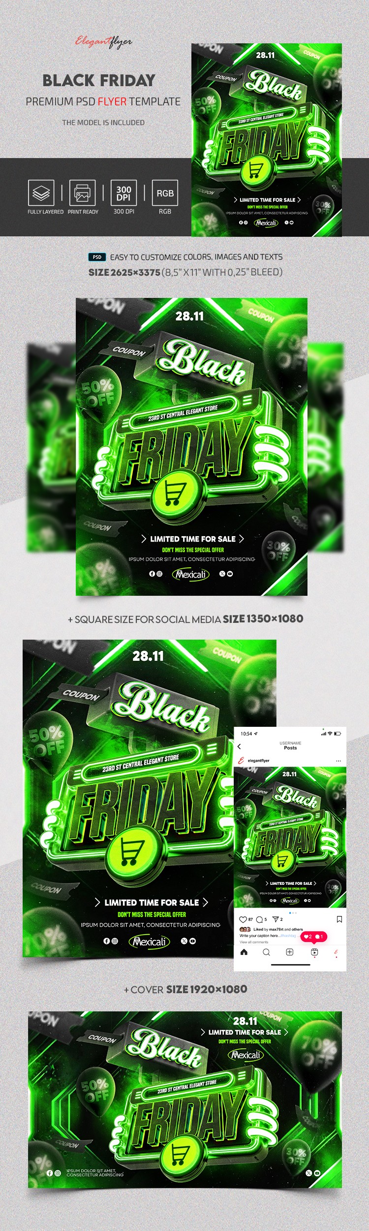 Black Friday Super Sale Flyer by ElegantFlyer