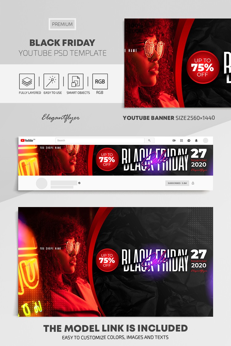 Black Friday Youtube Banner by ElegantFlyer