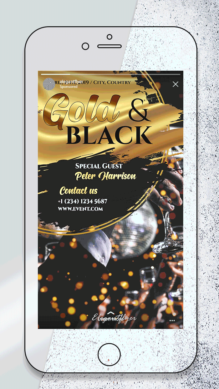 Black Luxury Black & Gold Event Premium Instagram Stories Template Animated