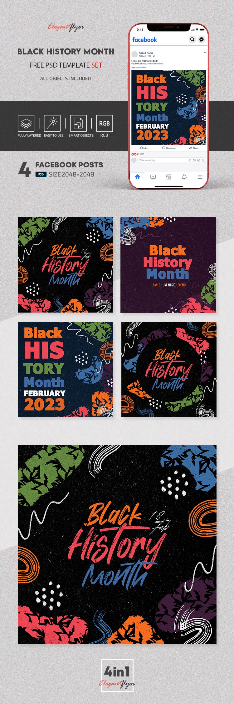Black History Month Facebook by ElegantFlyer