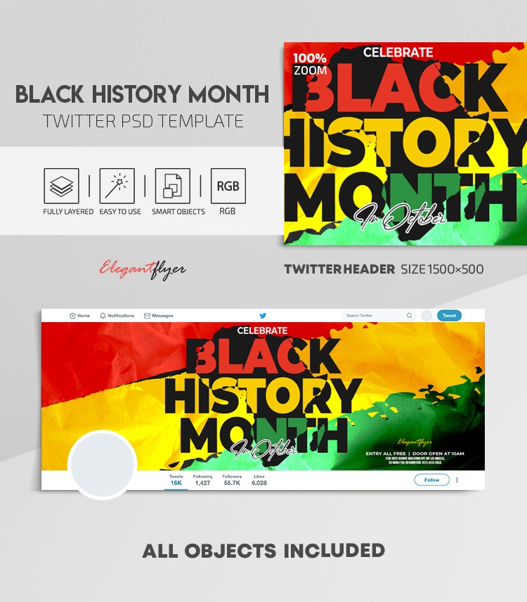 Black History Month Twitter by ElegantFlyer
