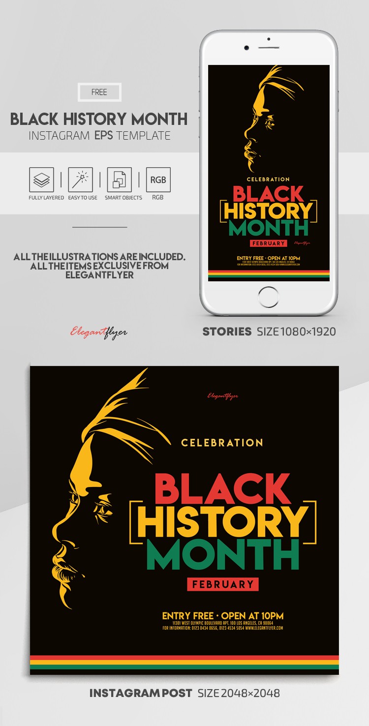 Miesiąc Historii Czarnych na Instagramie EPS. by ElegantFlyer