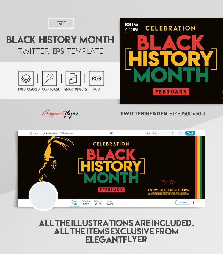 Black History Month Twitter EPS by ElegantFlyer