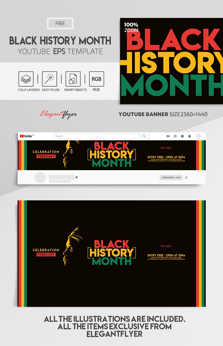 Mese della Storia Afroamericana su Youtube EPS. by ElegantFlyer