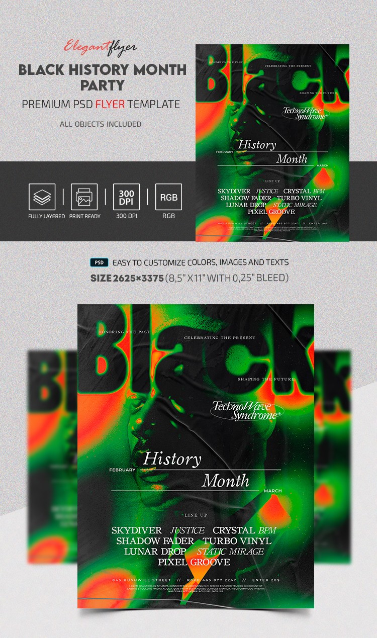 Black History Month Party Flyer by ElegantFlyer