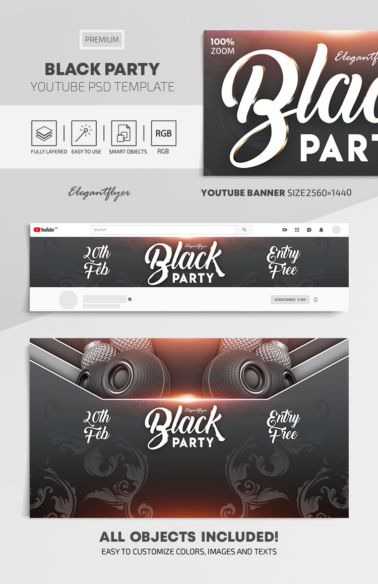 Black Party Youtube by ElegantFlyer