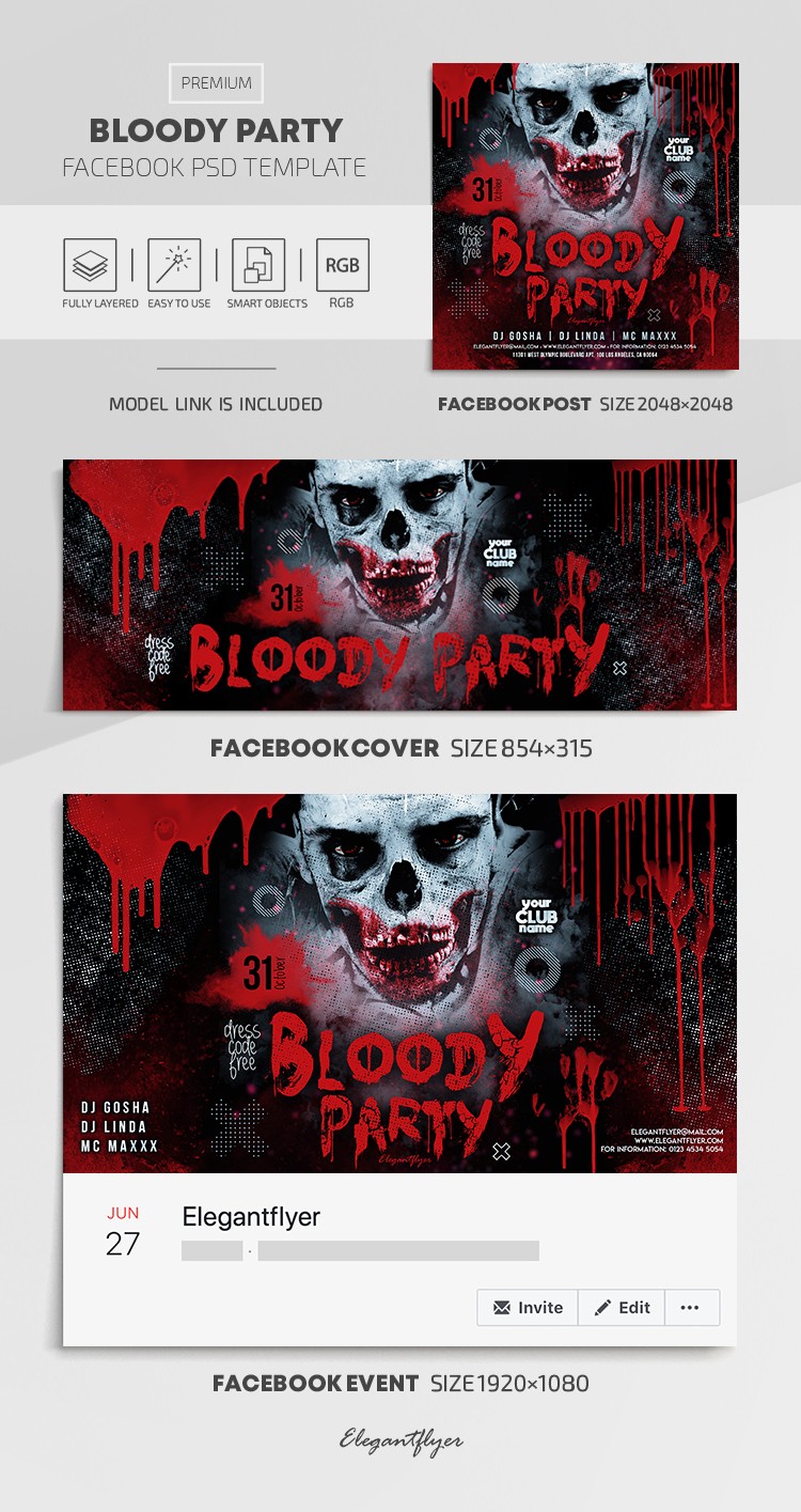 Bloody Party Facebook by ElegantFlyer
