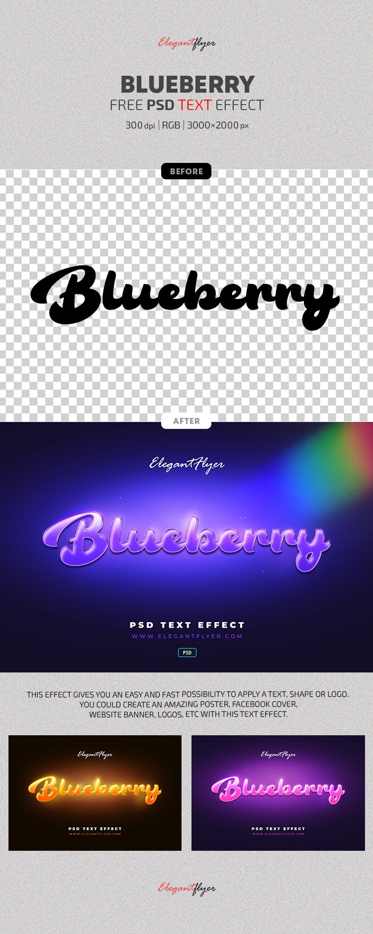 Blueberry Texteffekt by ElegantFlyer