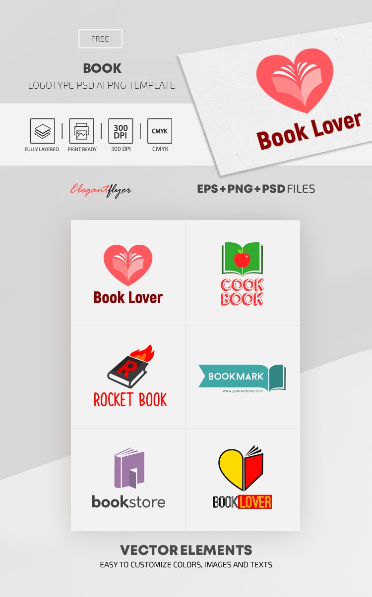 Ensemble de logos de livres by ElegantFlyer