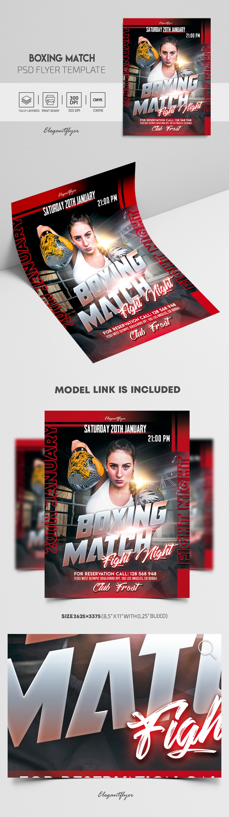 Boxing Match - Free Flyer PSD Template