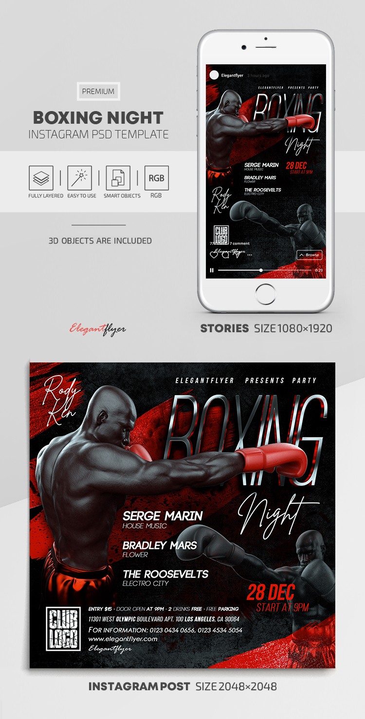 Boxing Night Instagram by ElegantFlyer