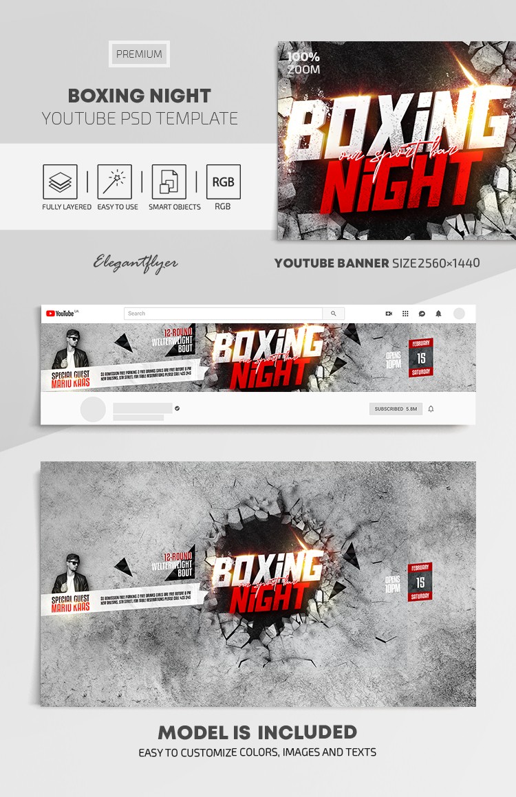 Noche de boxeo en Youtube by ElegantFlyer