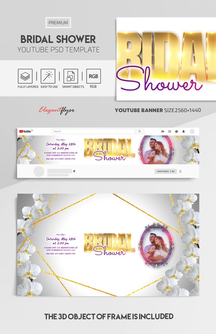 Bridal Shower Youtube by ElegantFlyer