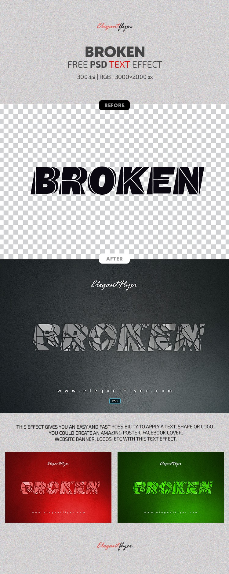 Broken Free Text Effect PSD Template 10032819 By ElegantFlyer