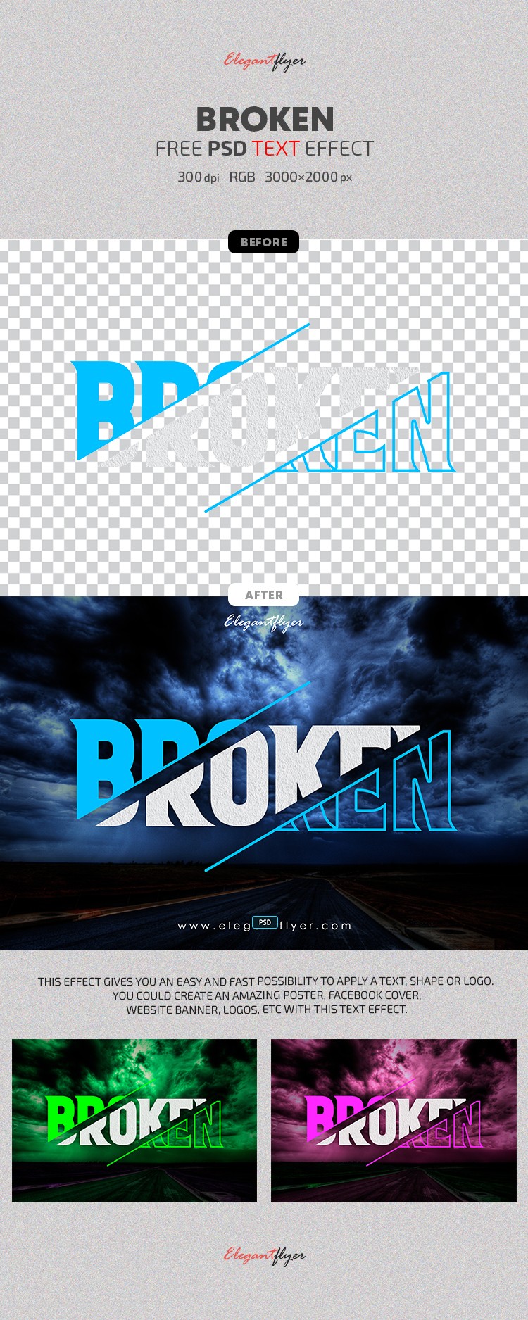 Broken Text Effect by ElegantFlyer