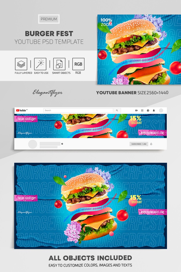 Burger Fest Youtube by ElegantFlyer