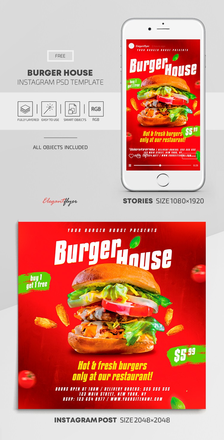 Burger House Instagram by ElegantFlyer