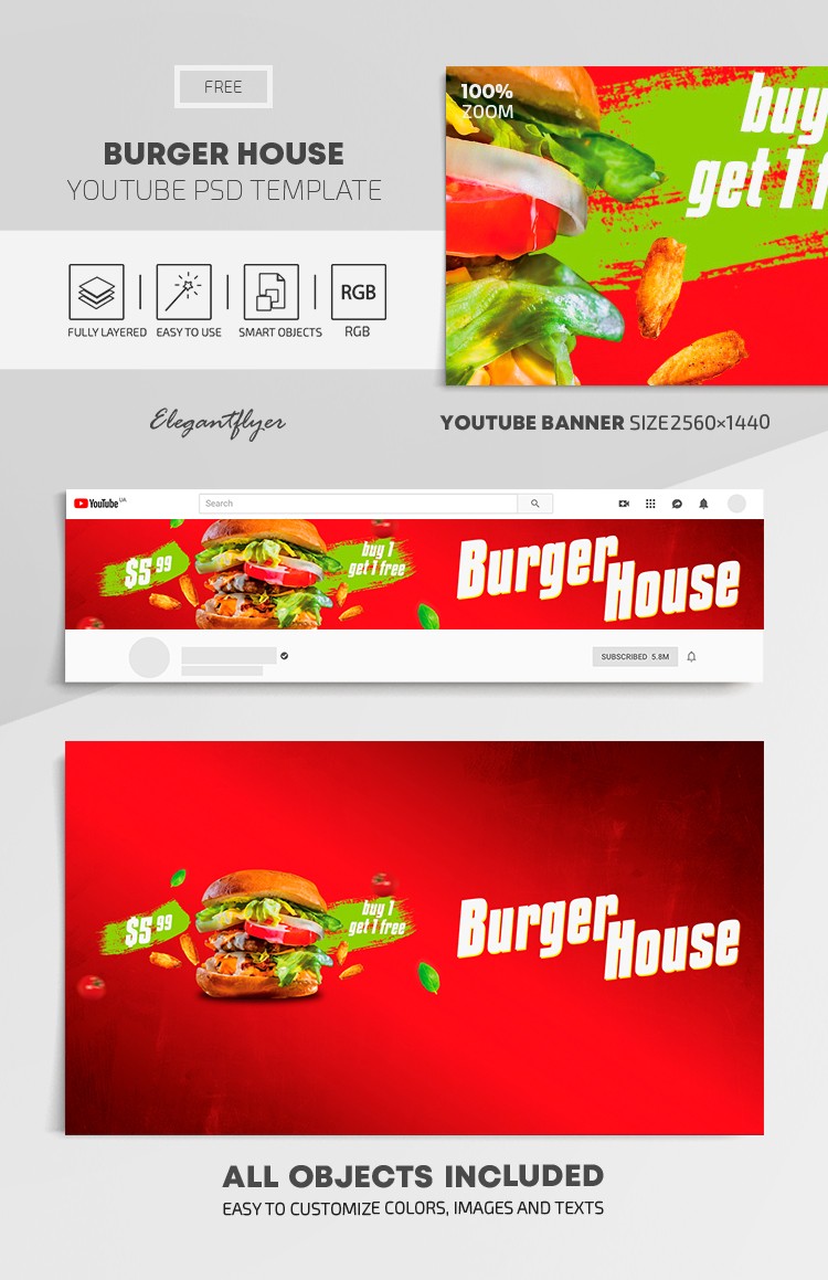 Burger House Youtube by ElegantFlyer