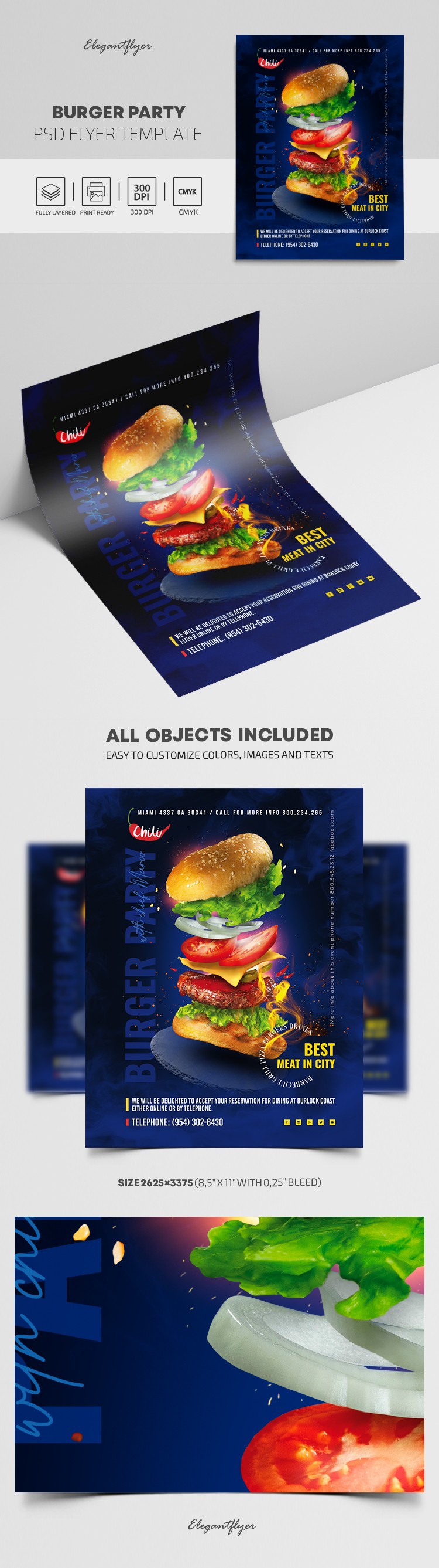 Burger Party Flyer by ElegantFlyer