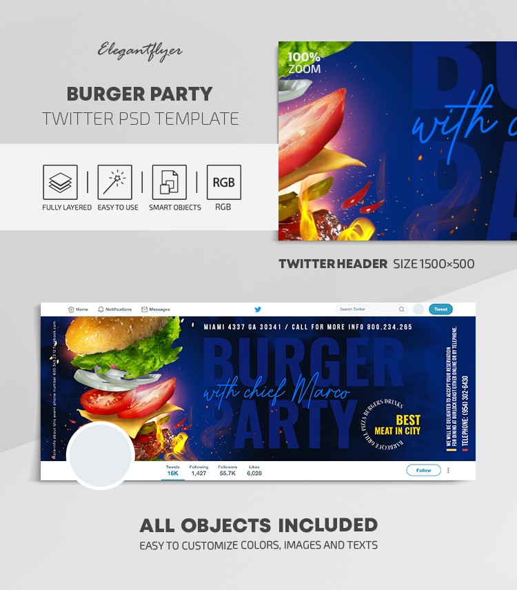 Burger Party Twitter -> Burger Party na Twitterze by ElegantFlyer
