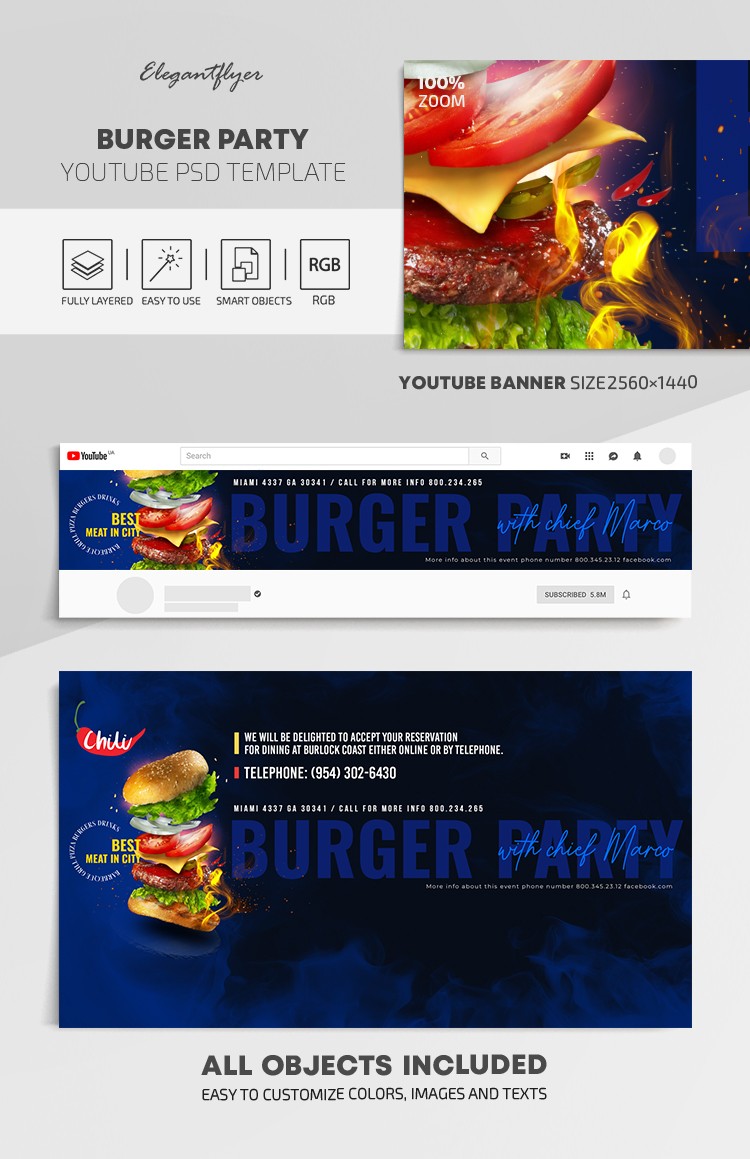 Burger Party Youtube by ElegantFlyer