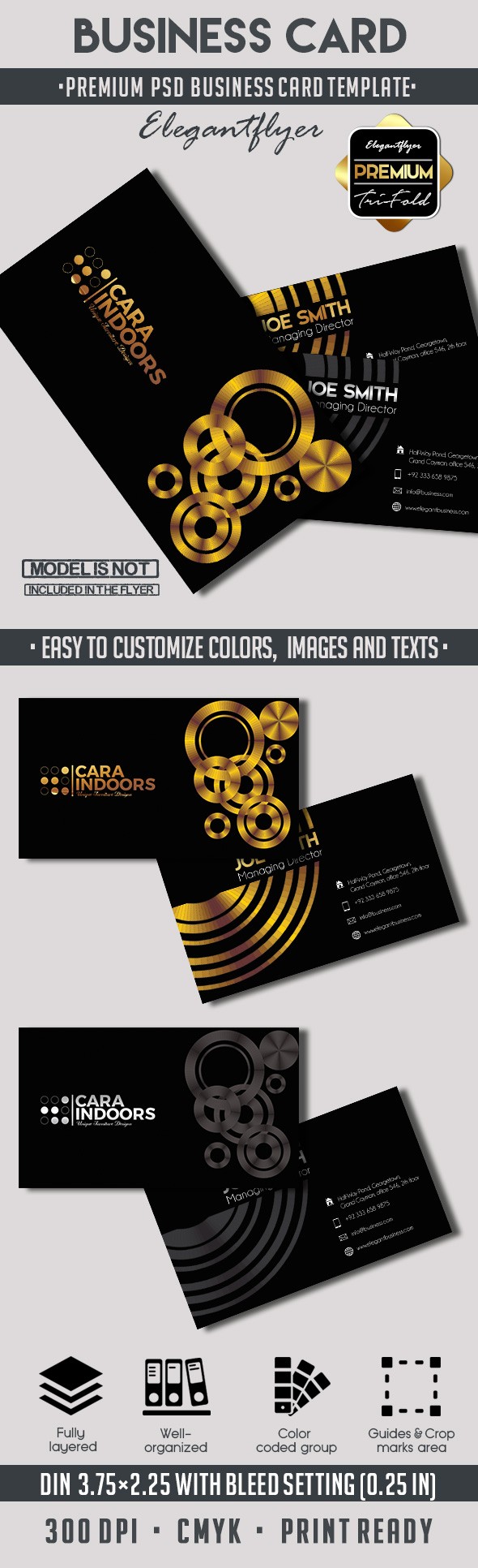 Dark Business card by ElegantFlyer