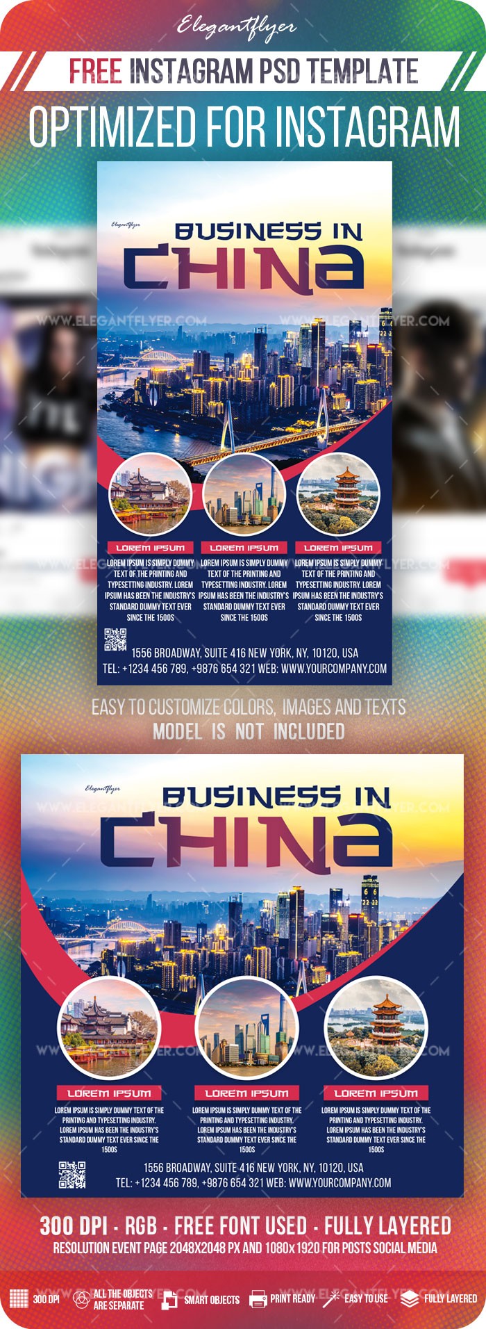 Biznes w Chinach Instagram by ElegantFlyer