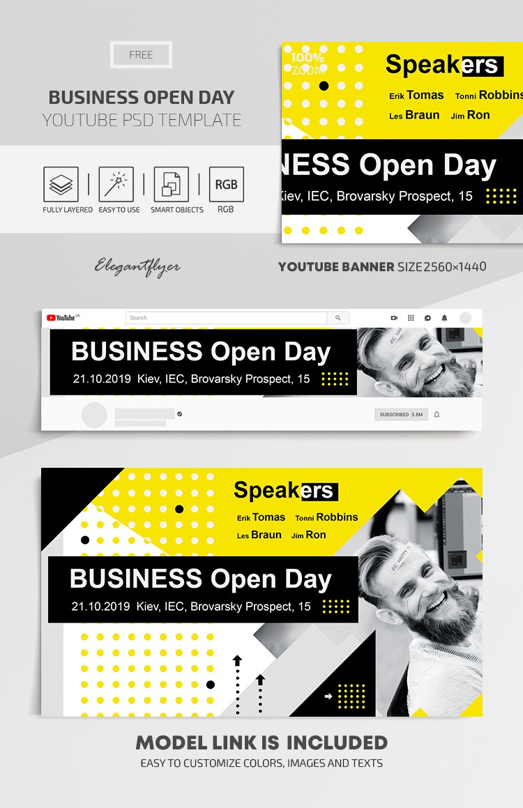 "Día de puertas abiertas de negocios en YouTube" by ElegantFlyer