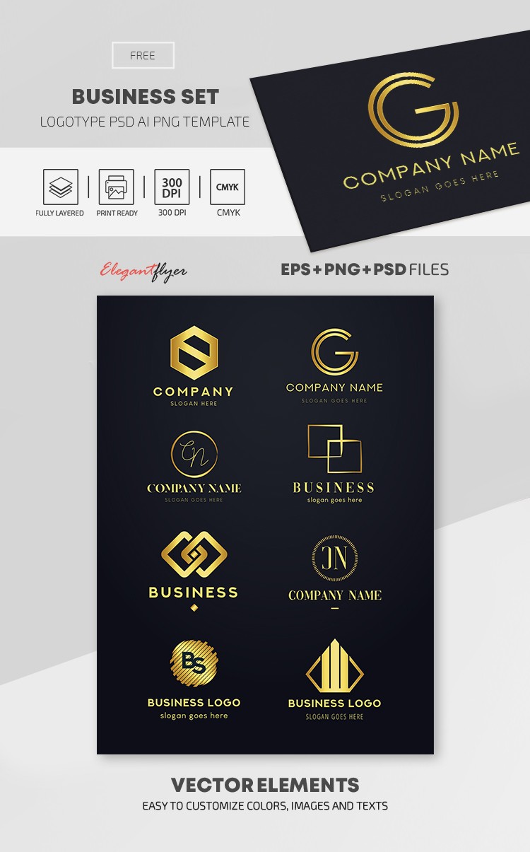 Logo business set by ElegantFlyer