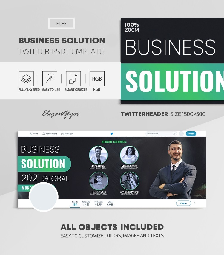 Business Solution Twitter by ElegantFlyer