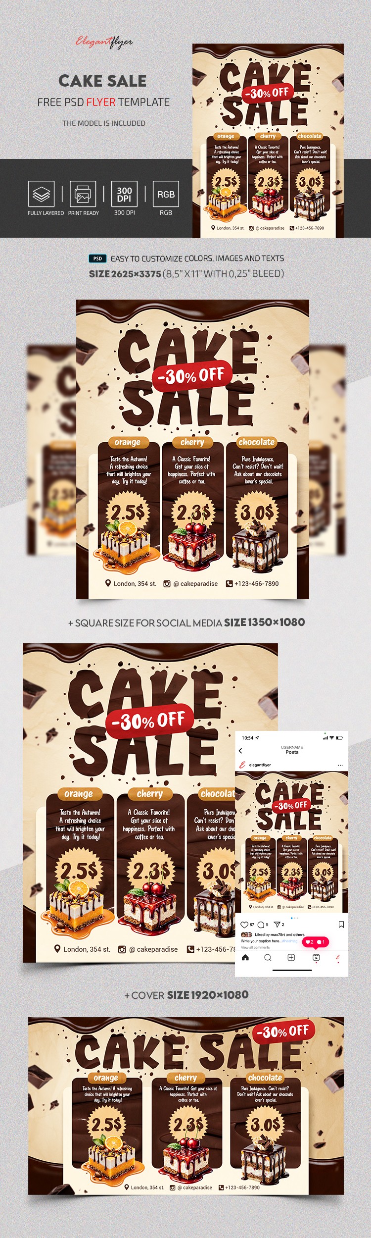 Ogłoszenie o sprzedaży ciastek by ElegantFlyer