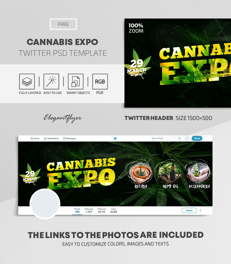 Expo de Cannabis Twitter by ElegantFlyer