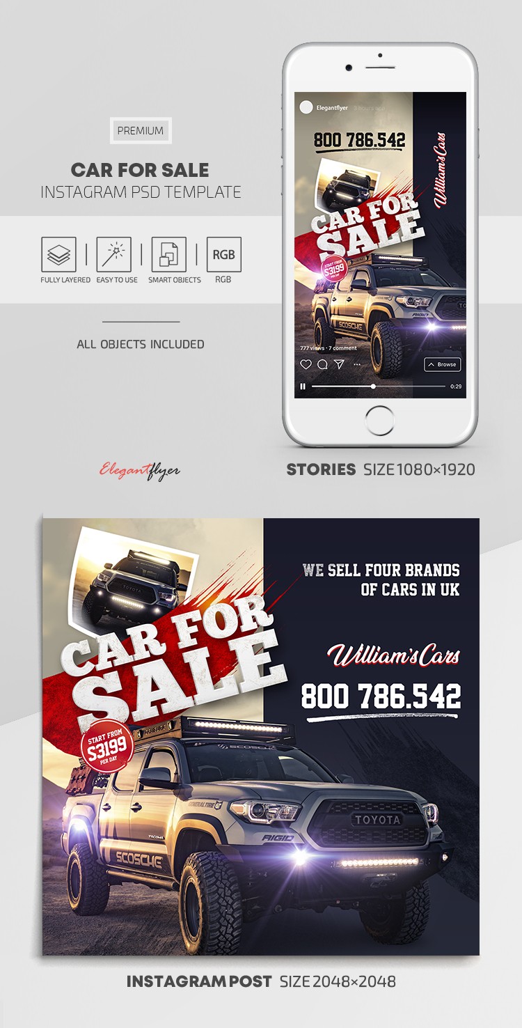 Car For Sale Instagram by ElegantFlyer