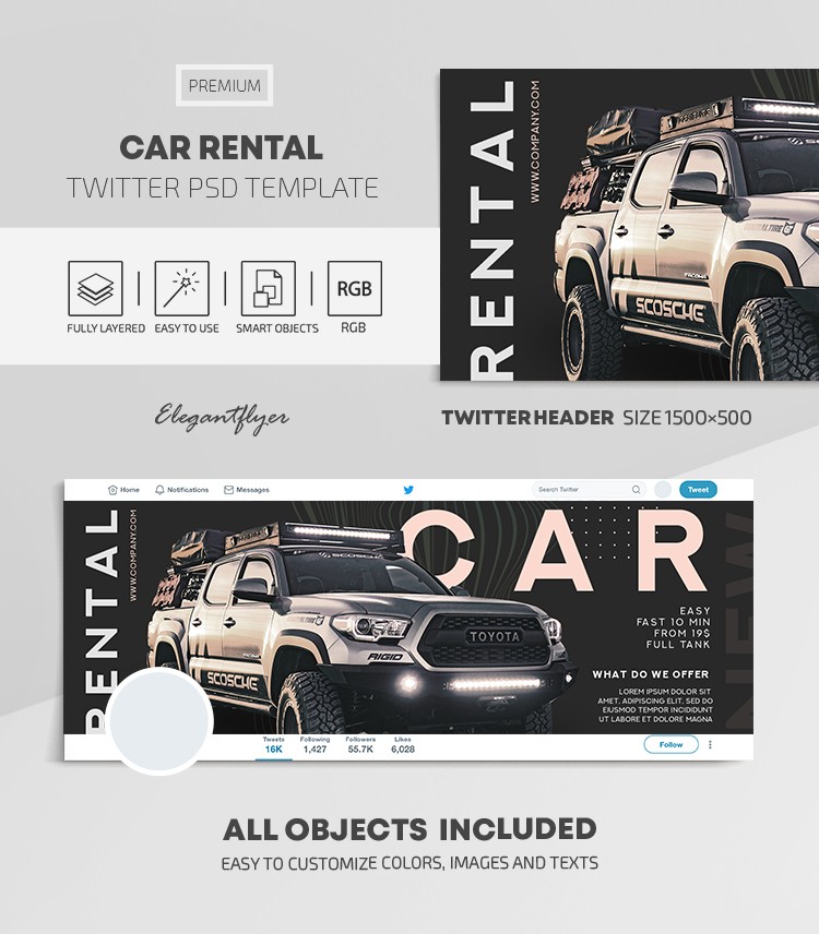 Car Rental Twitter by ElegantFlyer