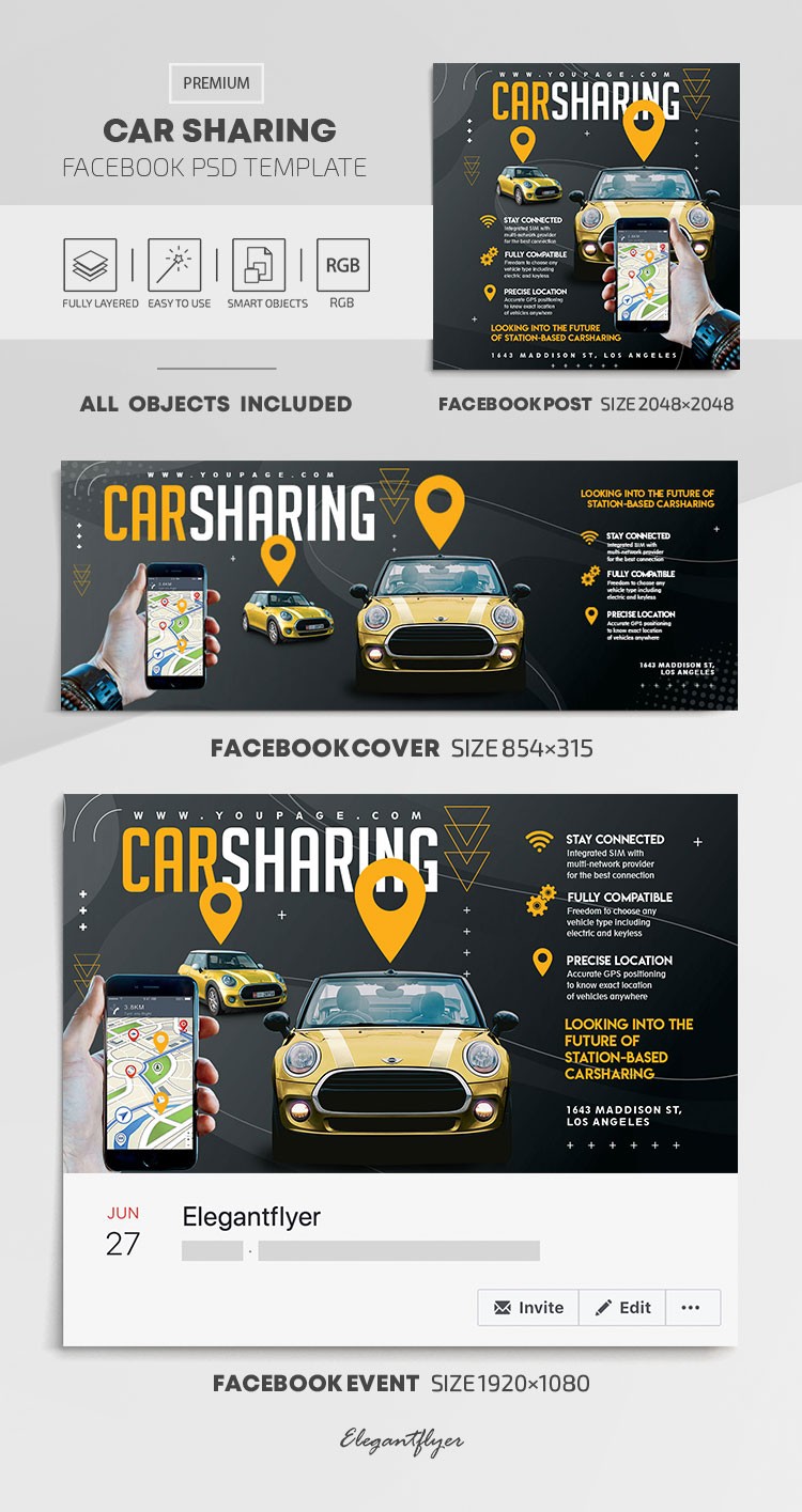 Car Sharing Facebook by ElegantFlyer