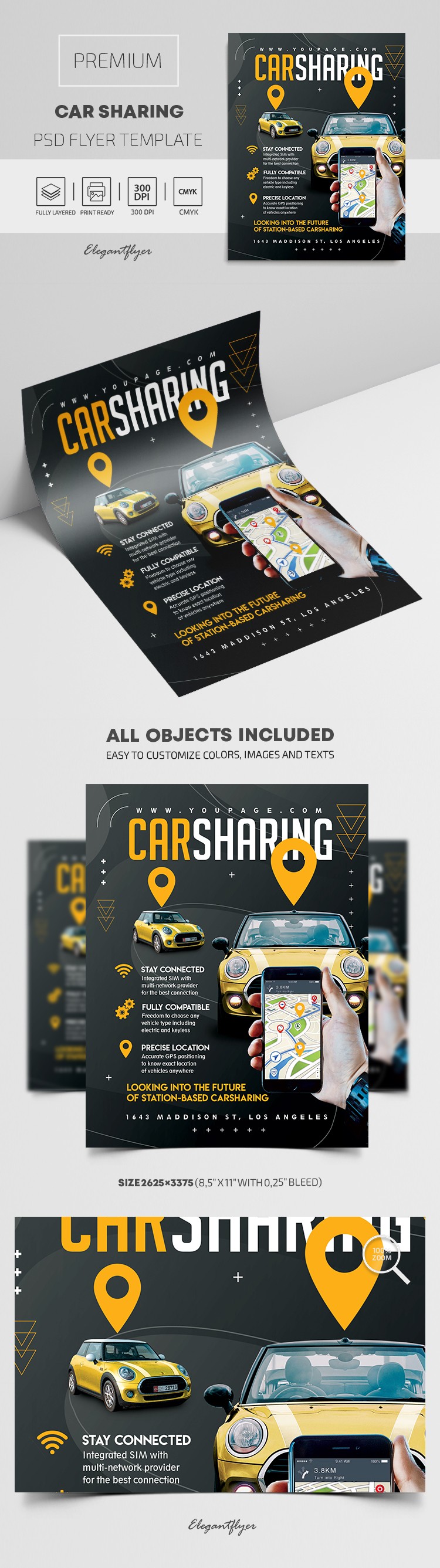 Volante de Compartilhamento de Carros by ElegantFlyer