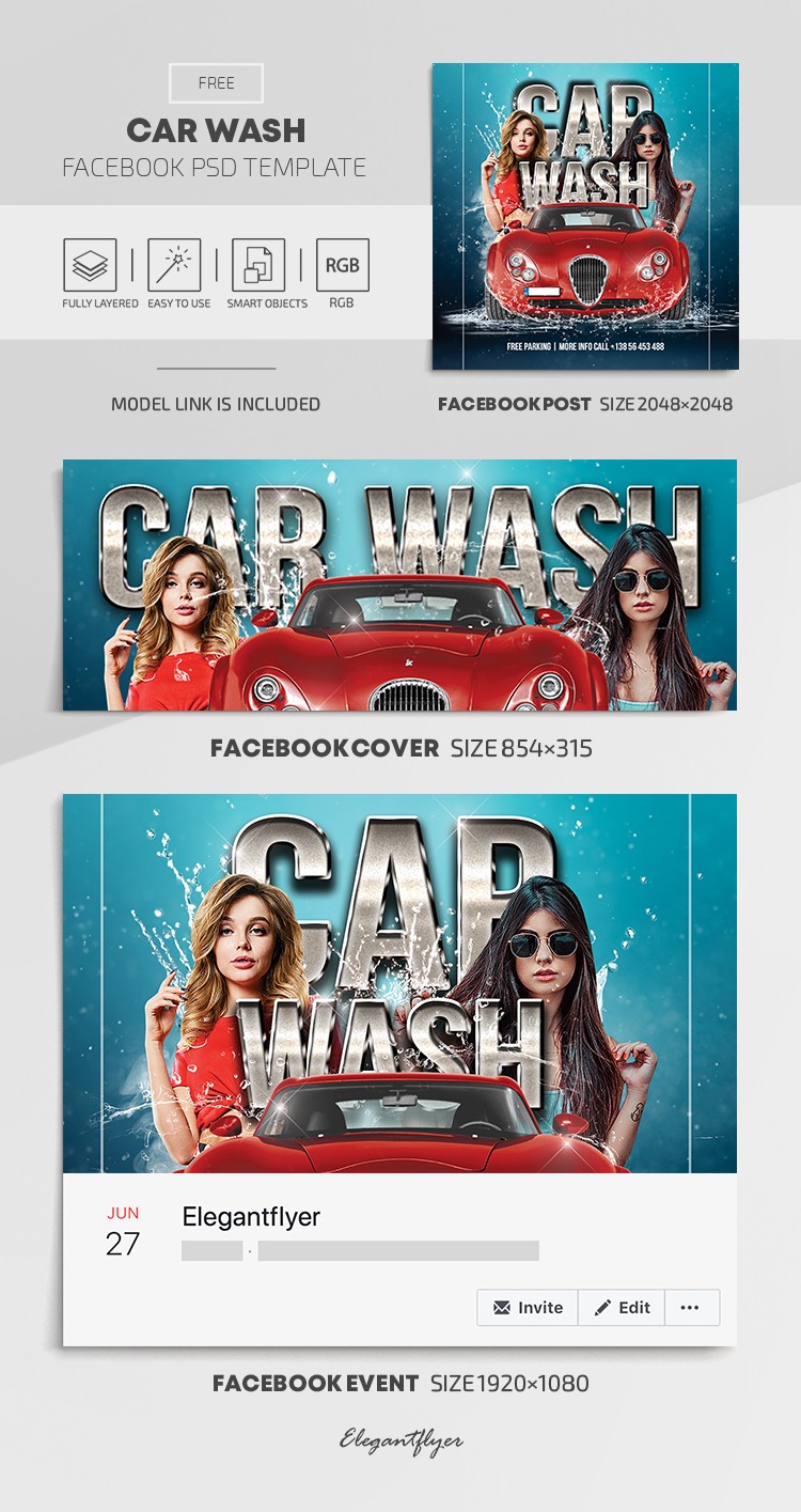 Car Wash Facebook by ElegantFlyer
