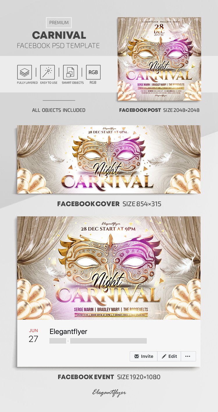 Carnaval no Facebook. by ElegantFlyer