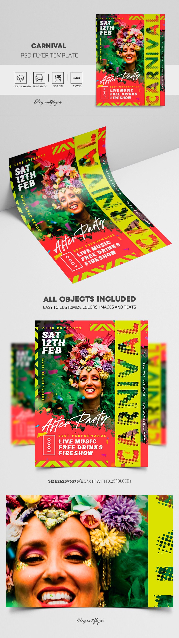 Multicolor Kolorowy Plakat Karnawa owy Free Szablon Flyera PSD By 