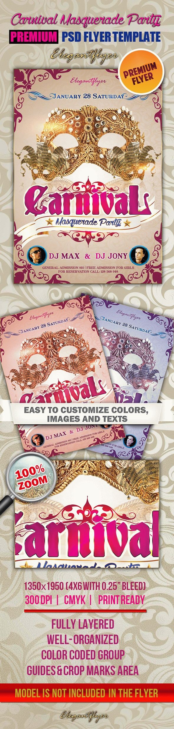 Festa de Carnaval Masquerade by ElegantFlyer