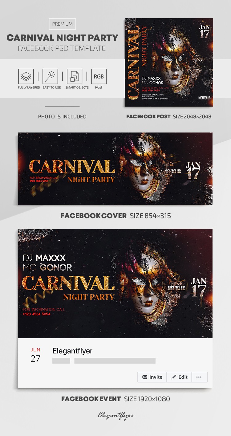 Karnevalsnacht Party Facebook by ElegantFlyer