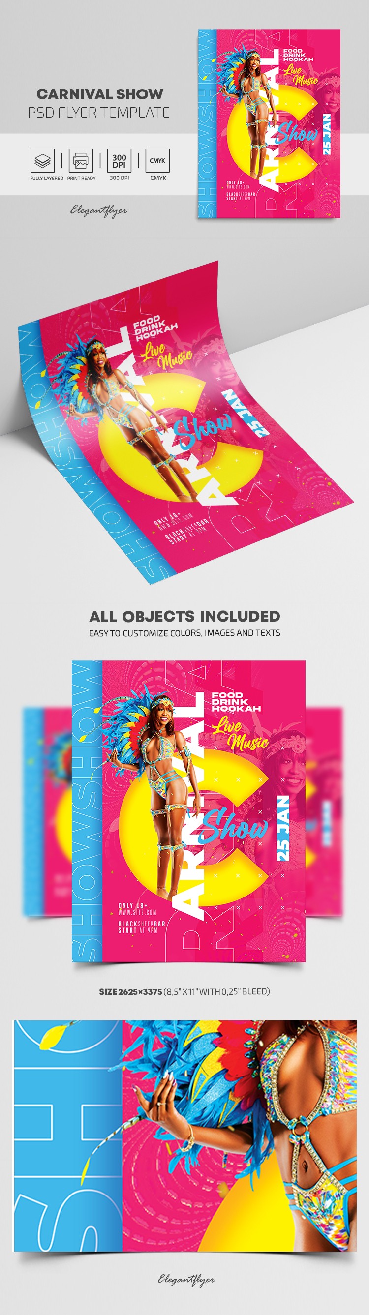 Folleto del espectáculo de carnaval by ElegantFlyer