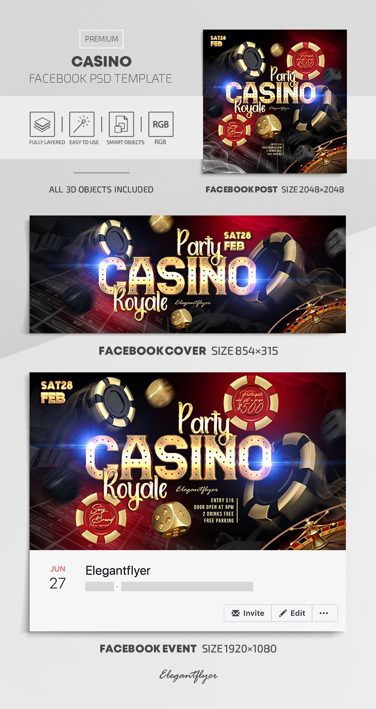 "Casino Facebook" translates to "Casino de Facebook" in Spanish. by ElegantFlyer