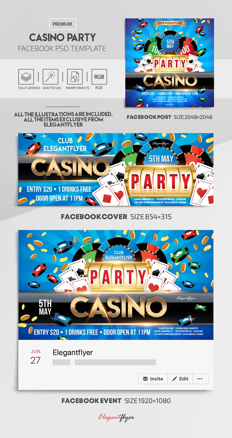 Fiesta de Casino en Facebook. by ElegantFlyer