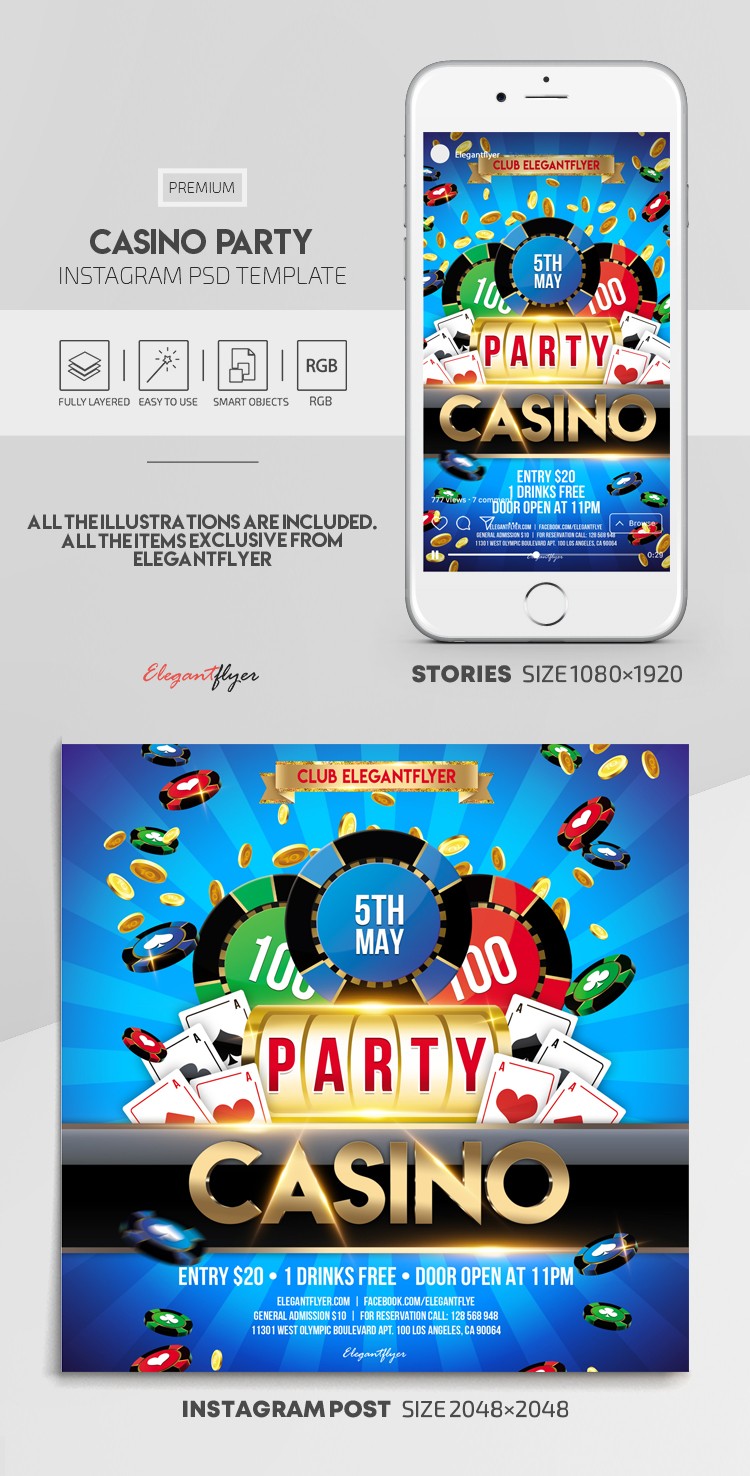 Casino Party Instagram by ElegantFlyer