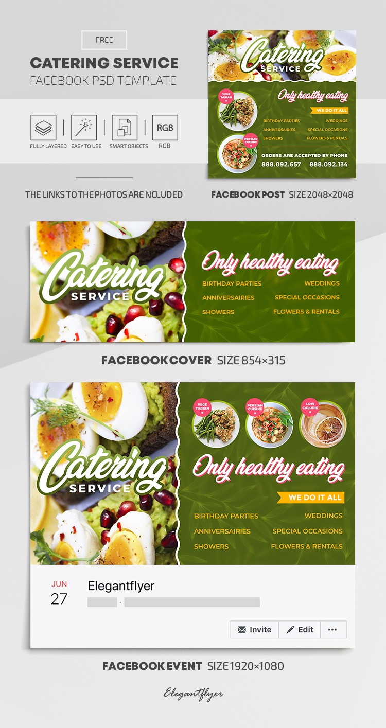 Catering-Dienstleistungen Facebook by ElegantFlyer