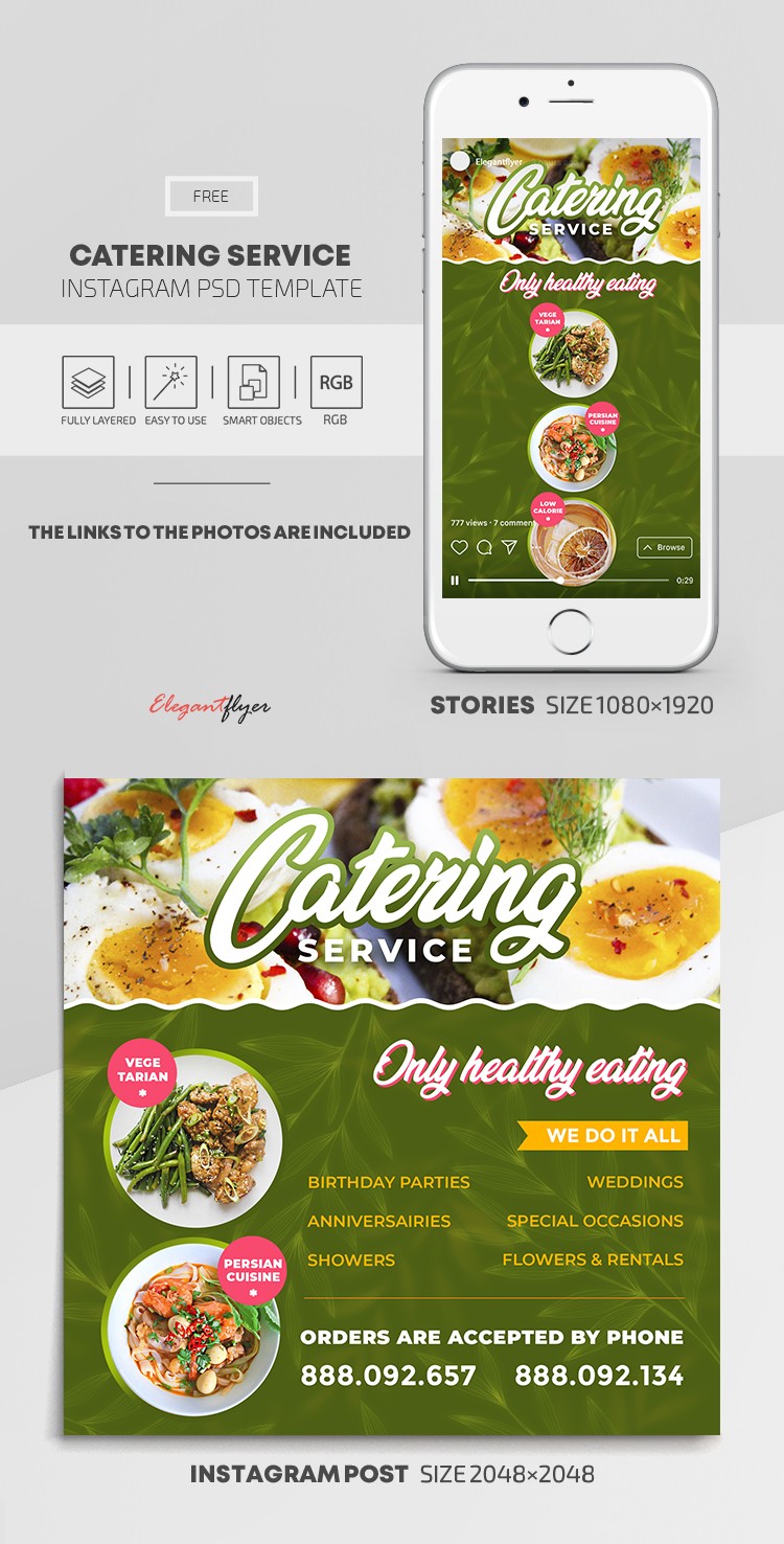 Catering-Dienstleistungen Instagram by ElegantFlyer