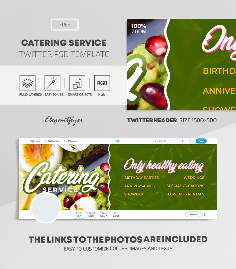 Catering-Dienstleistungen auf Twitter by ElegantFlyer