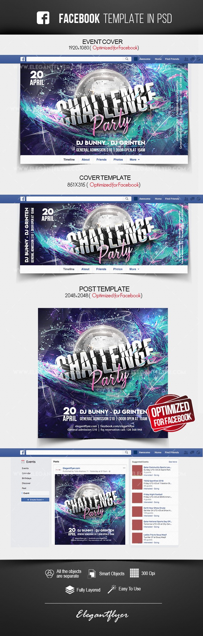 Herausforderung Party Facebook by ElegantFlyer